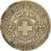 Switzerland, 20 Rappen, 1850, Strasbourg, VF(30-35), Billon, KM:7