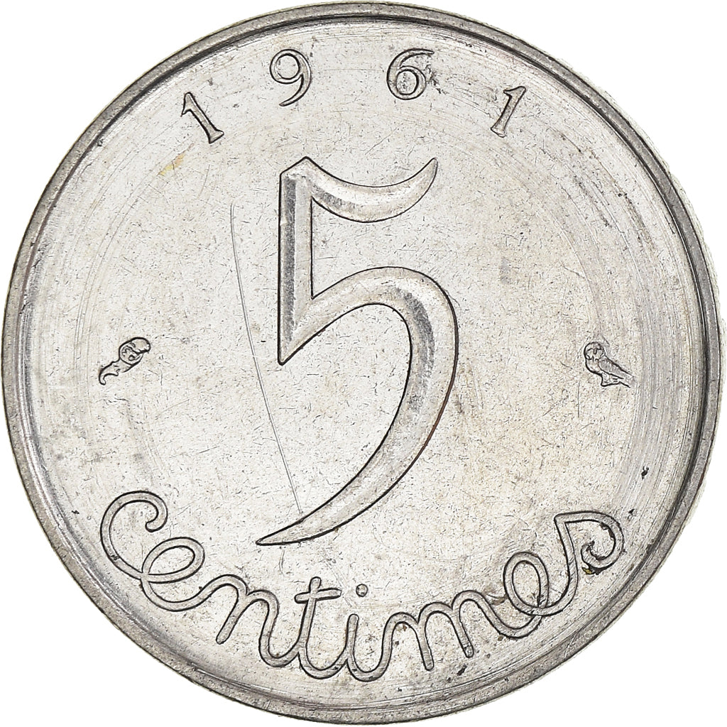 Moeda, França, 5 Centimes, 1961