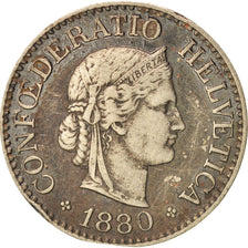 Switzerland, 10 Rappen, 1880, Bern, VF(30-35), Copper-nickel, KM:27