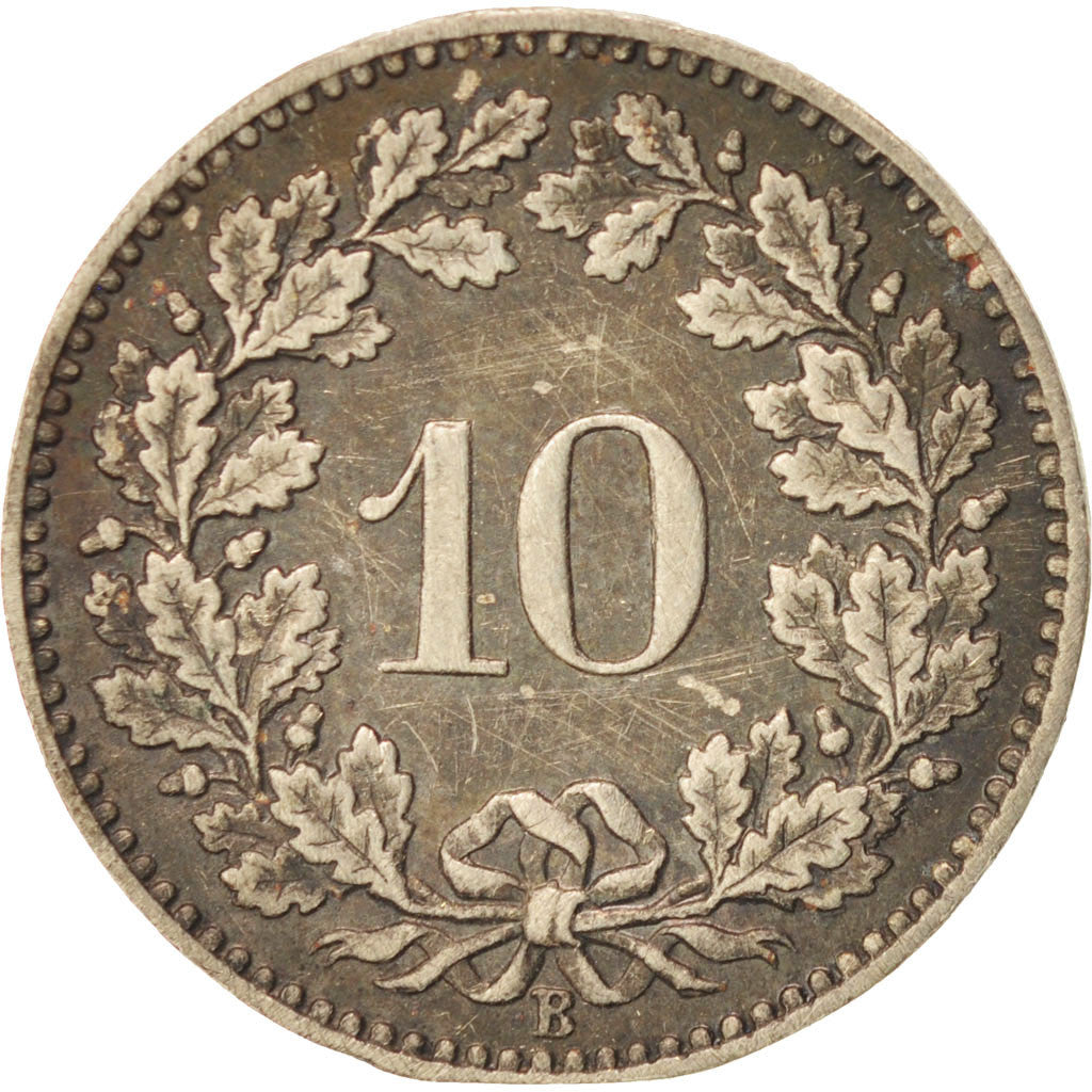 Switzerland, 10 Rappen, 1880, Bern, VF(30-35), Copper-nickel, KM:27