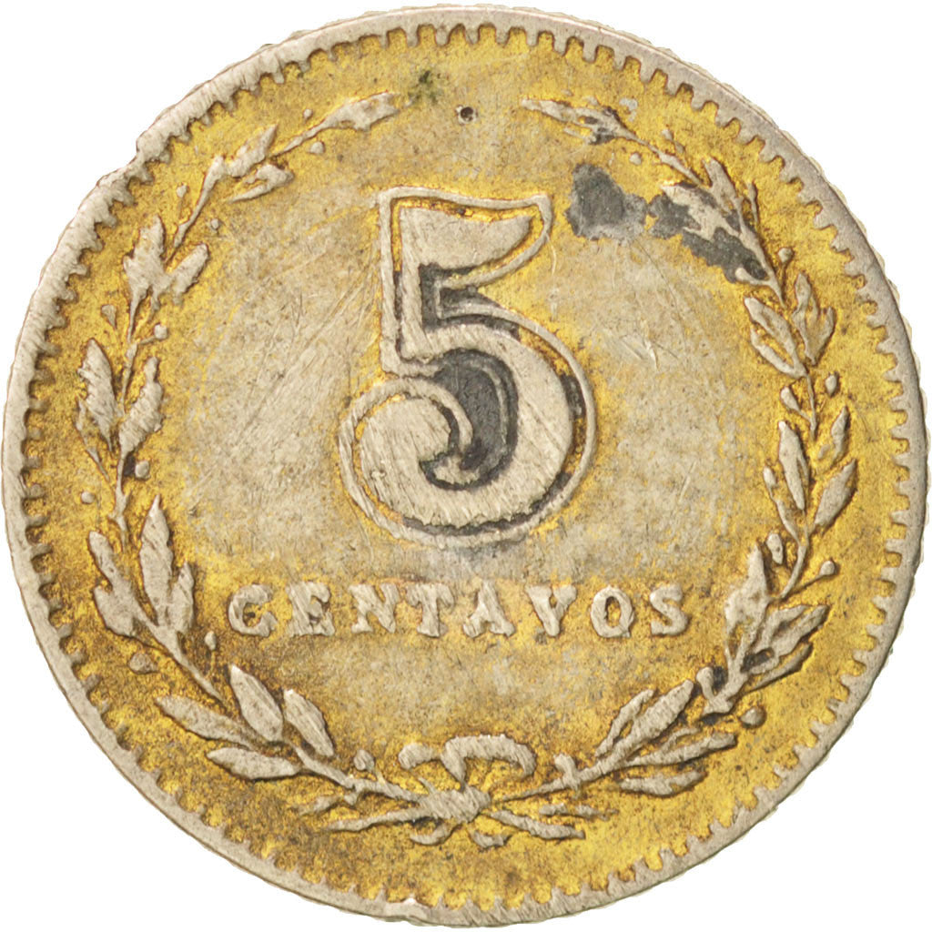 Argentina, 5 Centavos, 1897, VF(30-35), Copper-nickel, KM:34