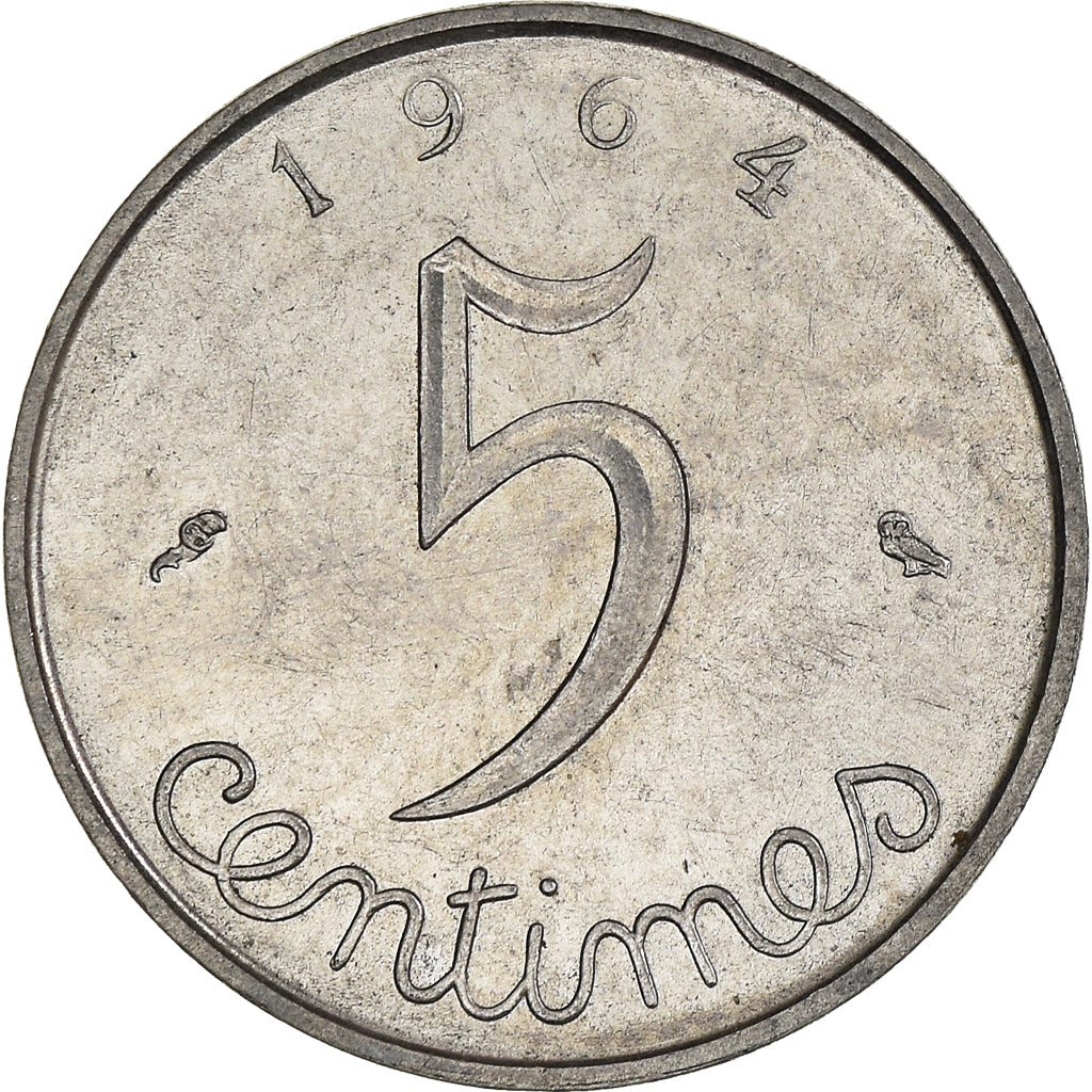 Moeda, França, 5 Centimes, 1964