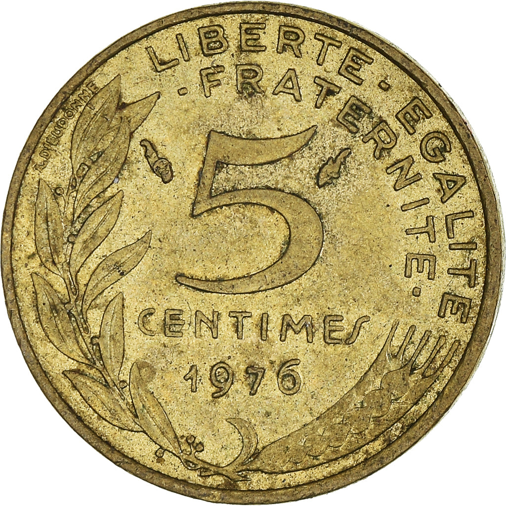 Münze, Frankreich, 5 Centimes, 1976