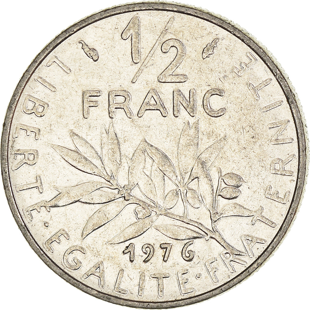 Munten, Frankrijk, 1/2 Franc, 1976