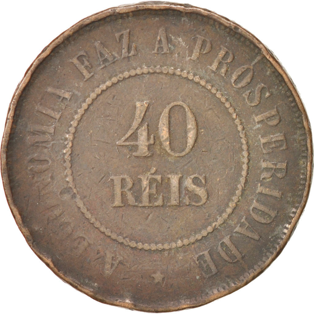 Brazil, 40 Reis, 1897, F(12-15), Bronze, KM:491