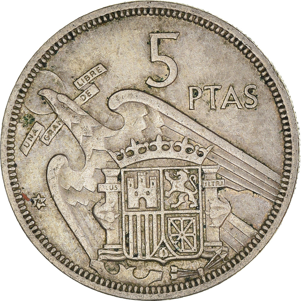 Moneta, Hiszpania, 5 Pesetas, 1957 (74)