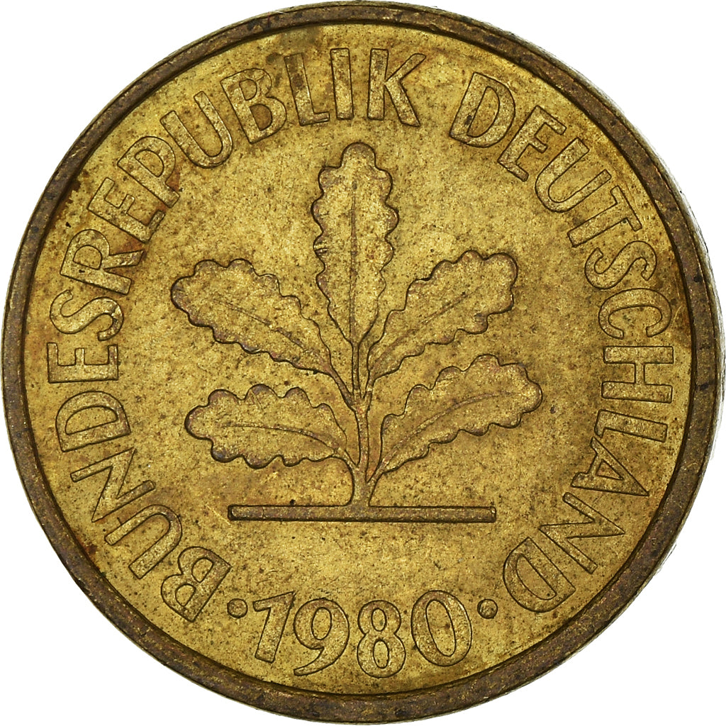 Monnaie, République fédérale allemande, 5 Pfennig, 1980
