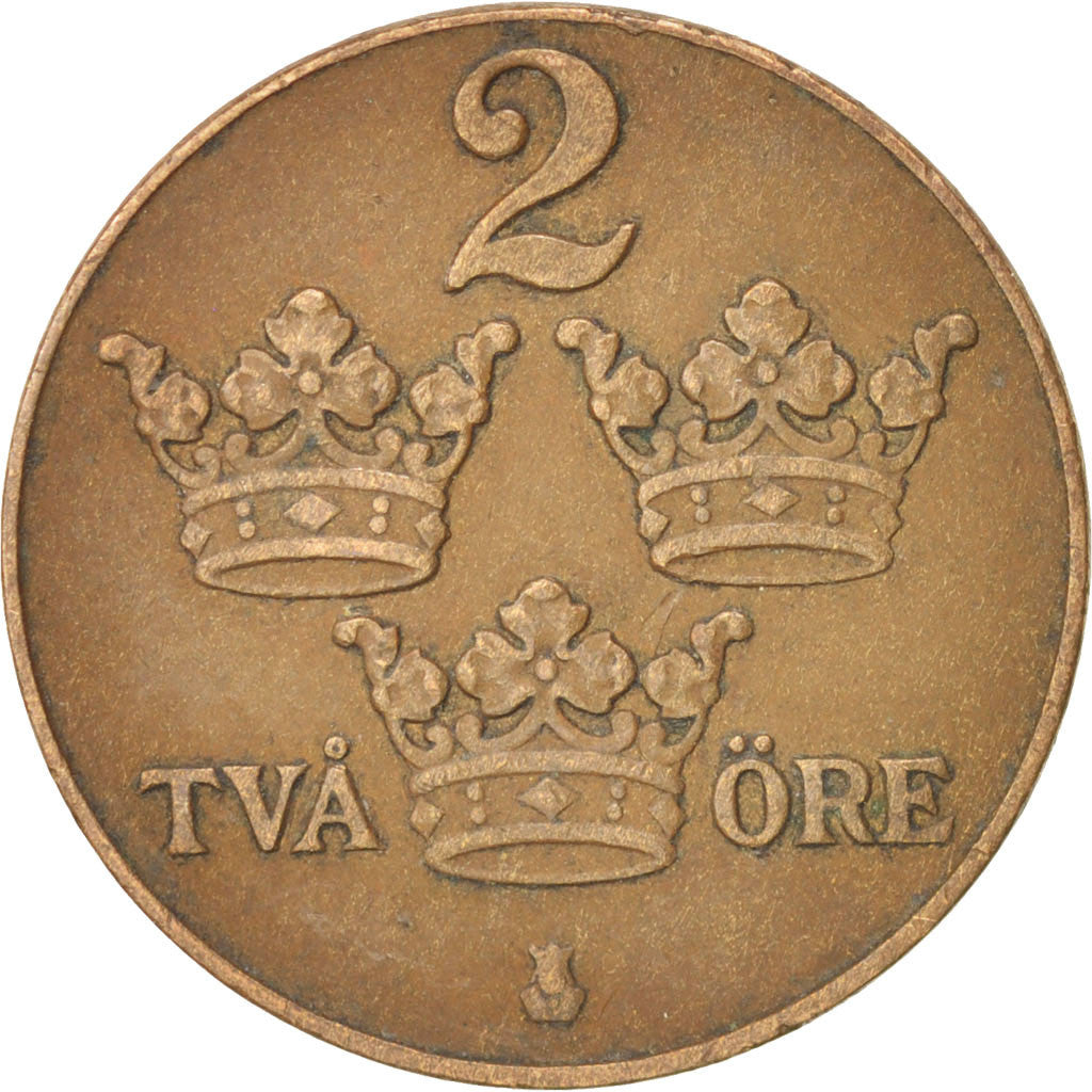 Monnaie, Suède, Gustaf V, 2 Öre, 1934, TTB, Bronze, KM:778