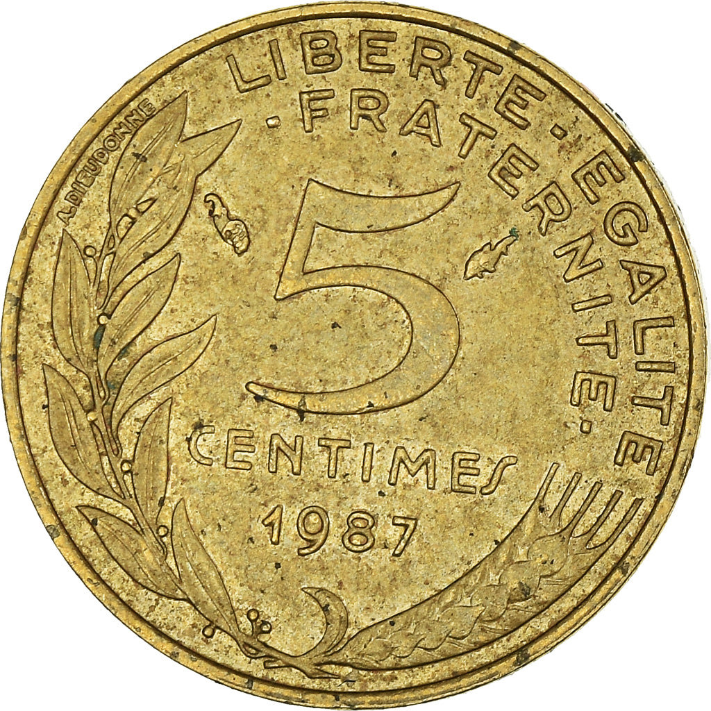 Moneta, Francia, 5 Centimes, 1987