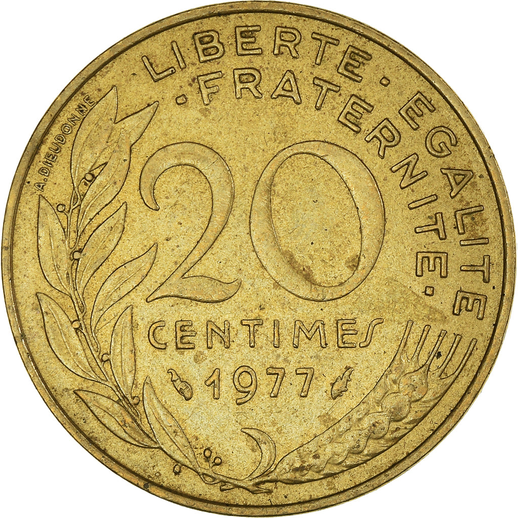 Munten, Frankrijk, 20 Centimes, 1977