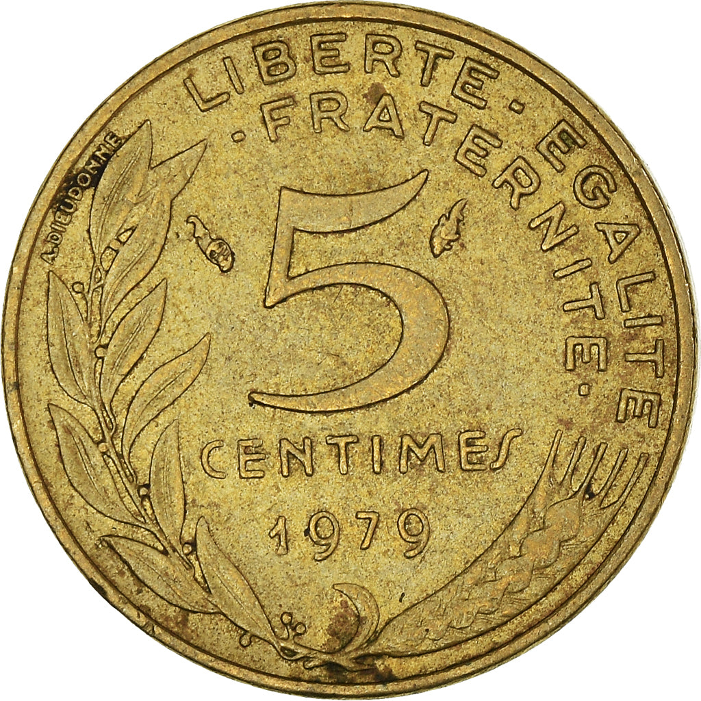 Moeda, França, 5 Centimes, 1979