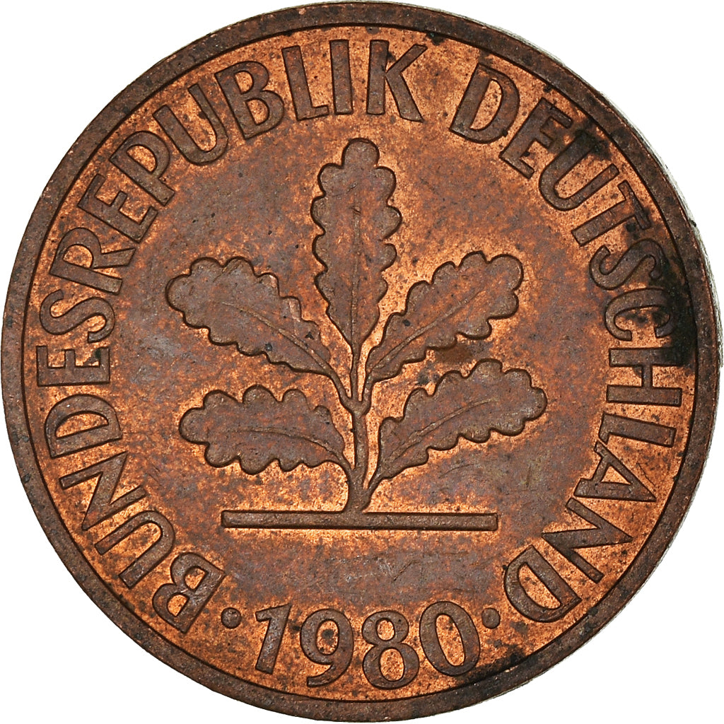 Coin, GERMANY - FEDERAL REPUBLIC, 2 Pfennig, 1980