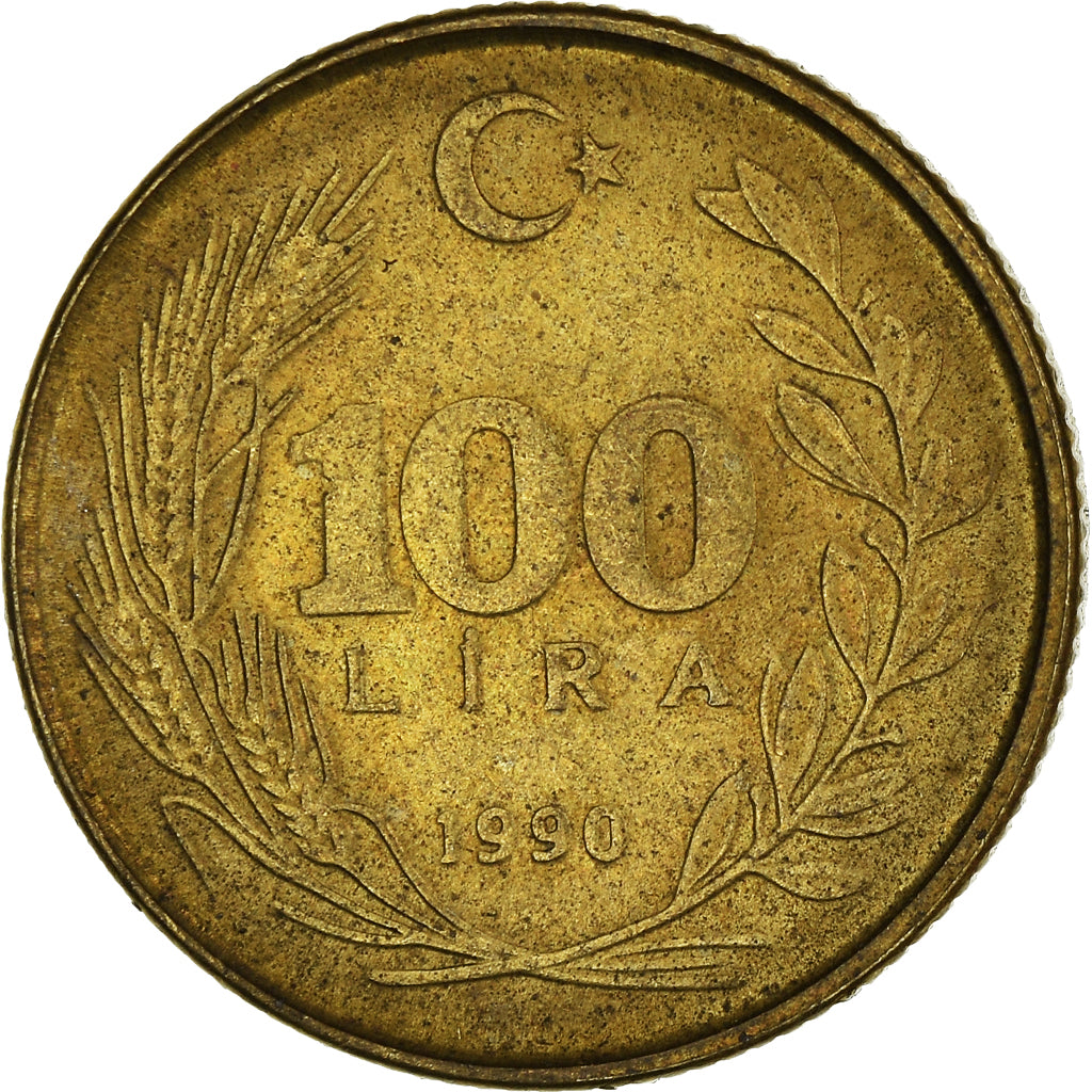 Coin, Turkey, 100 Lira, 1990