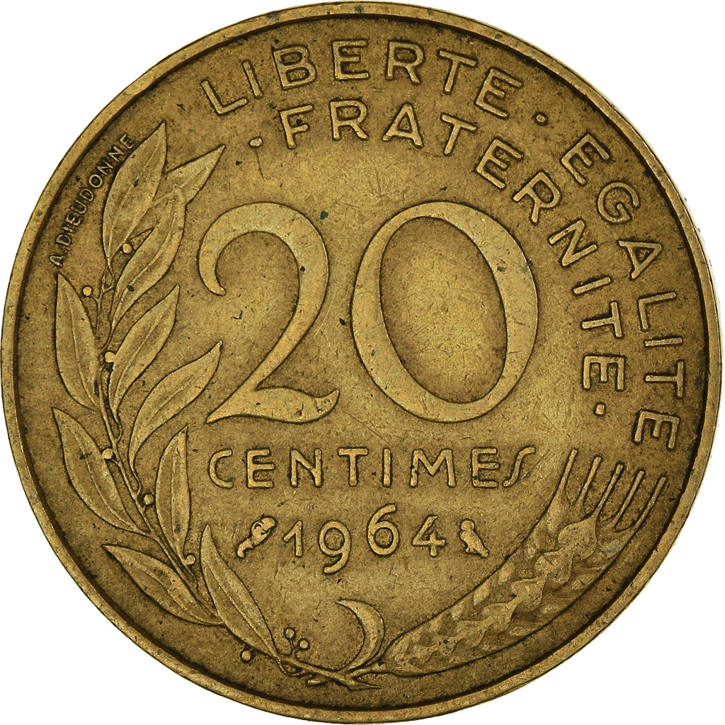 Moneda, Francia, 20 Centimes, 1964