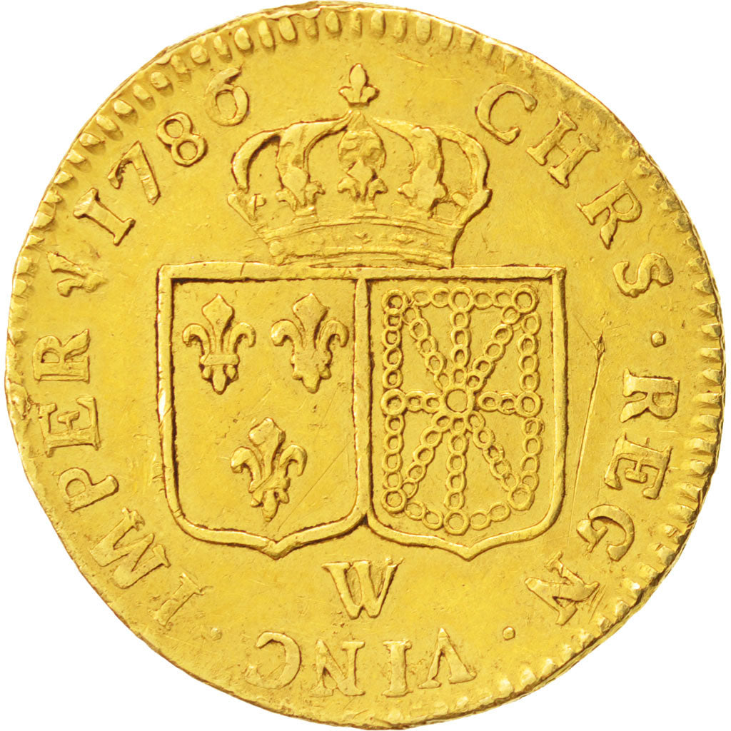 France, Louis XVI, Louis d'or à la tête nue, Louis d'Or, 1786, Lille, TTB,...