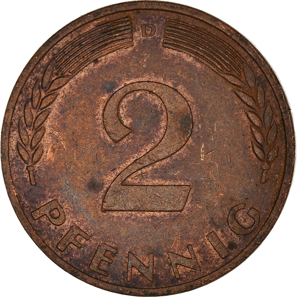 Coin, GERMANY - FEDERAL REPUBLIC, 2 Pfennig, 1969