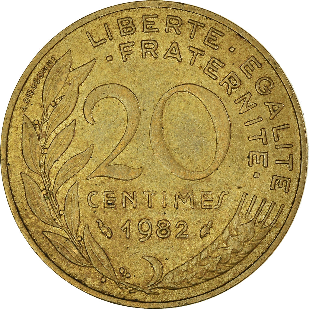 Coin, France, 20 Centimes, 1982
