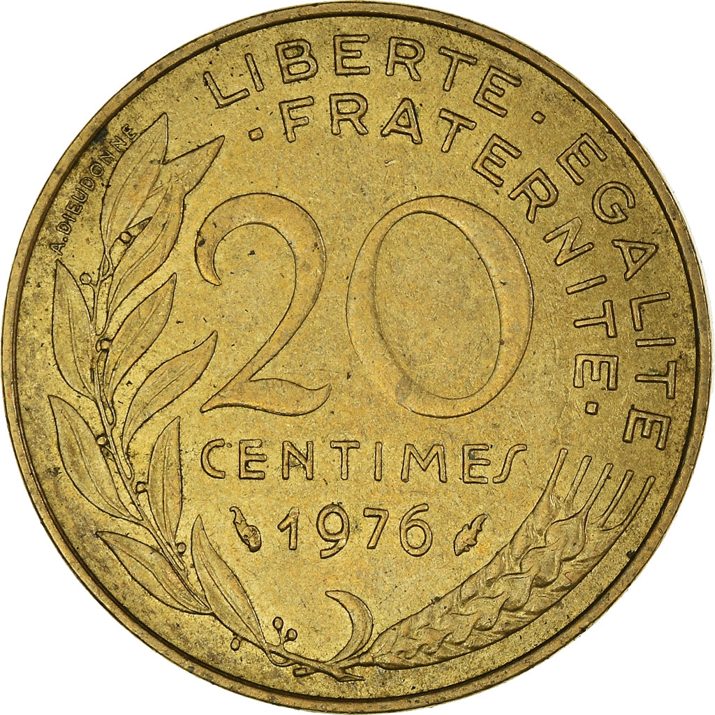 Munten, Frankrijk, 20 Centimes, 1976