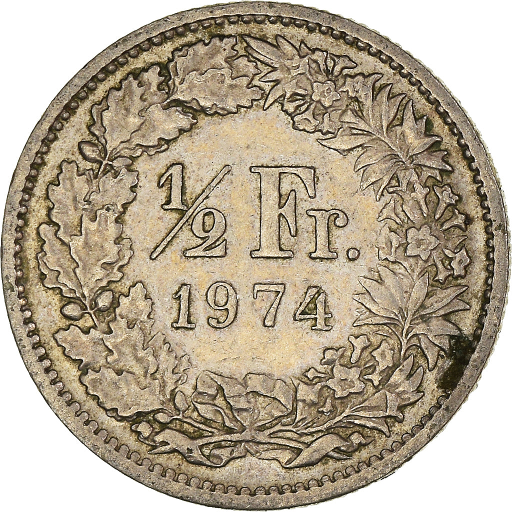 Monnaie, Suisse, 1/2 Franc, 1974