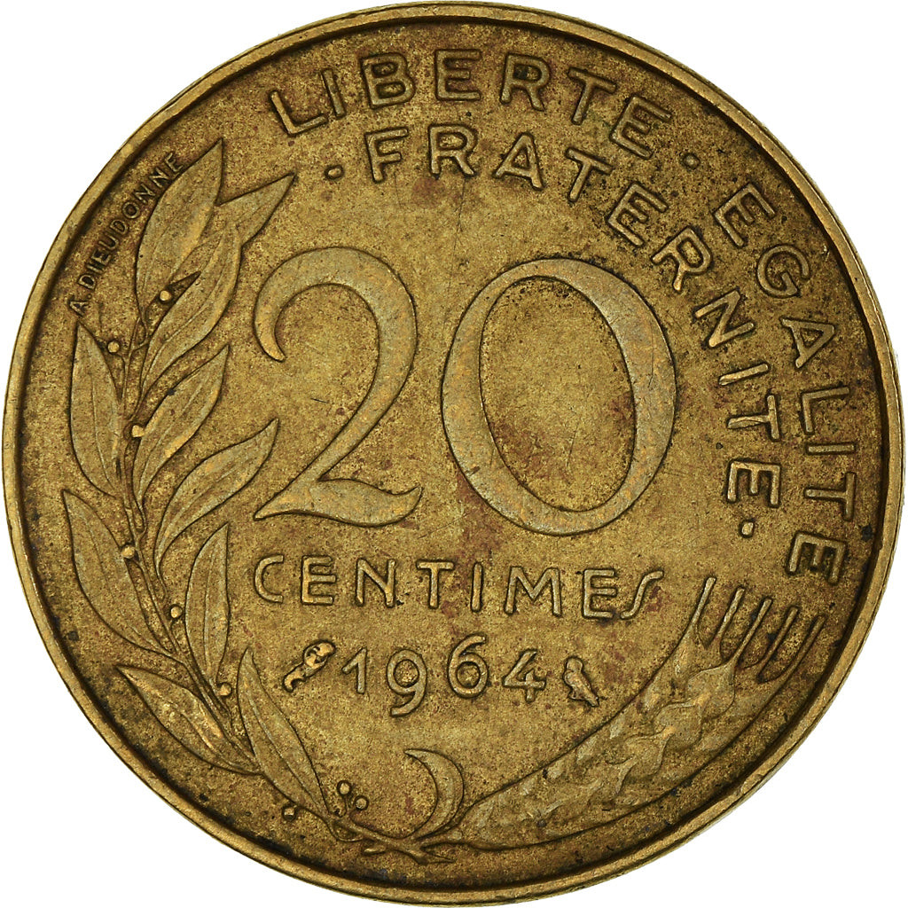 Moneta, Francia, 20 Centimes, 1964