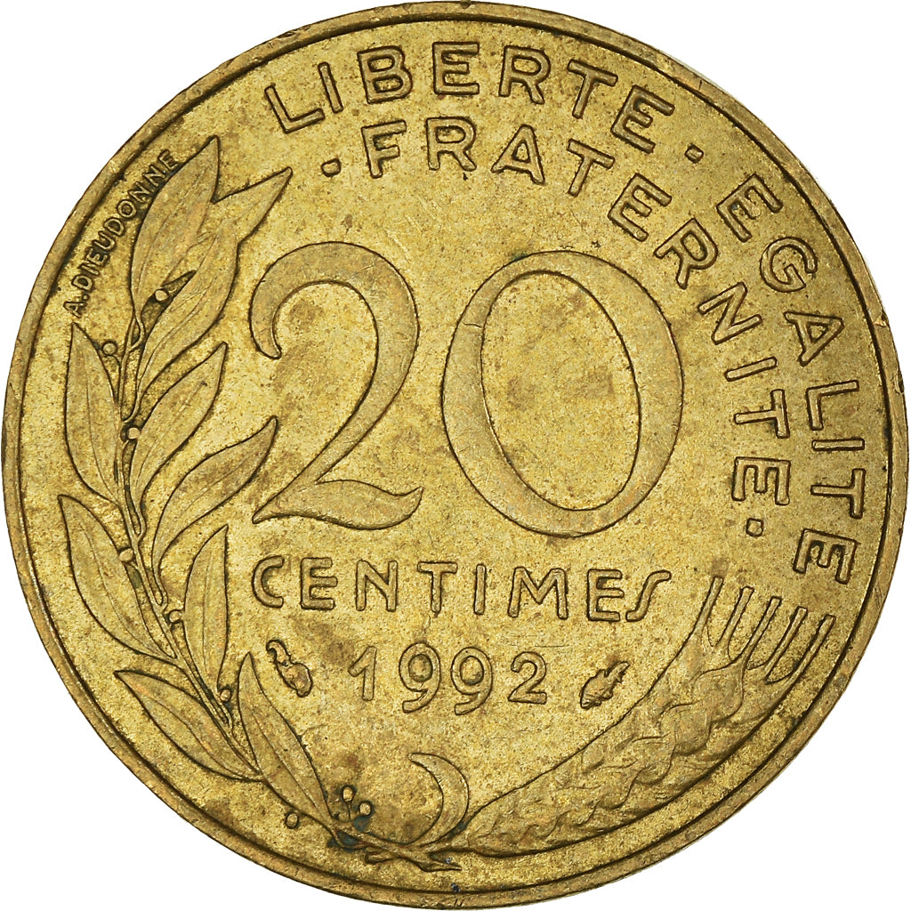 Münze, Frankreich, 20 Centimes, 1992