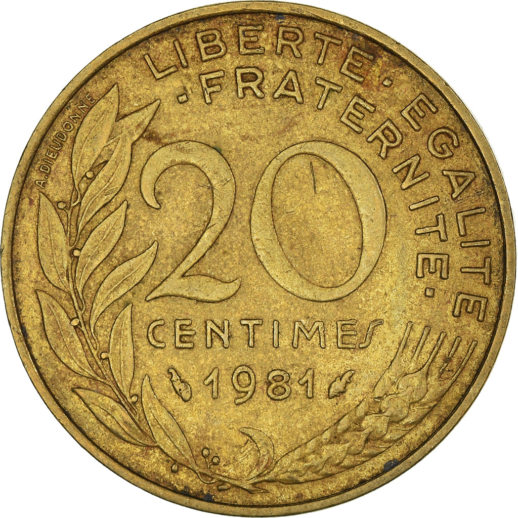 Moneda, Francia, 20 Centimes, 1981