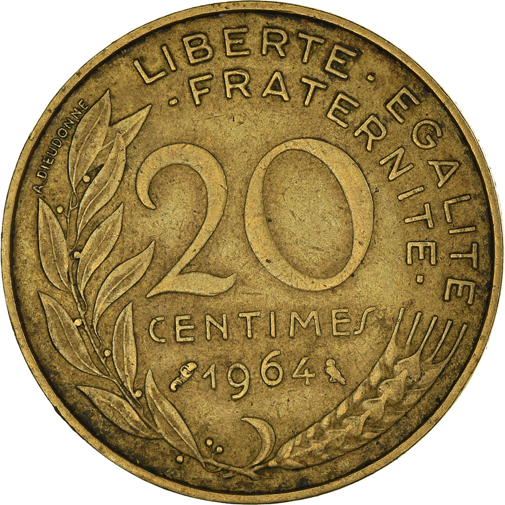 Münze, Frankreich, 20 Centimes, 1964