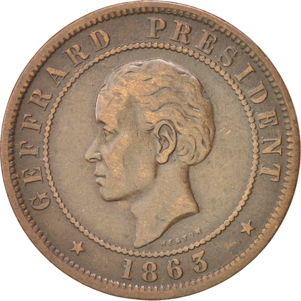 Haiti, 20 Centimes, 1863, EF(40-45), Bronze, KM:41