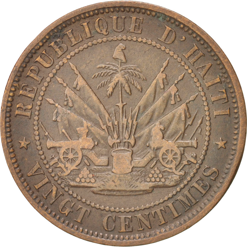 Haiti, 20 Centimes, 1863, EF(40-45), Bronze, KM:41