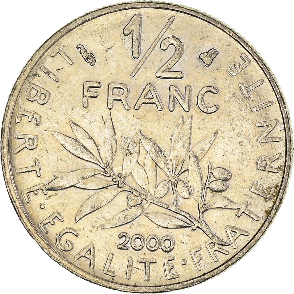 Moneta, Francja, 1/2 Franc, 2000
