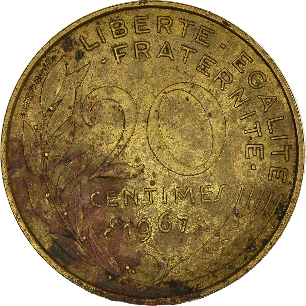 Moeda, França, 20 Centimes, 1967
