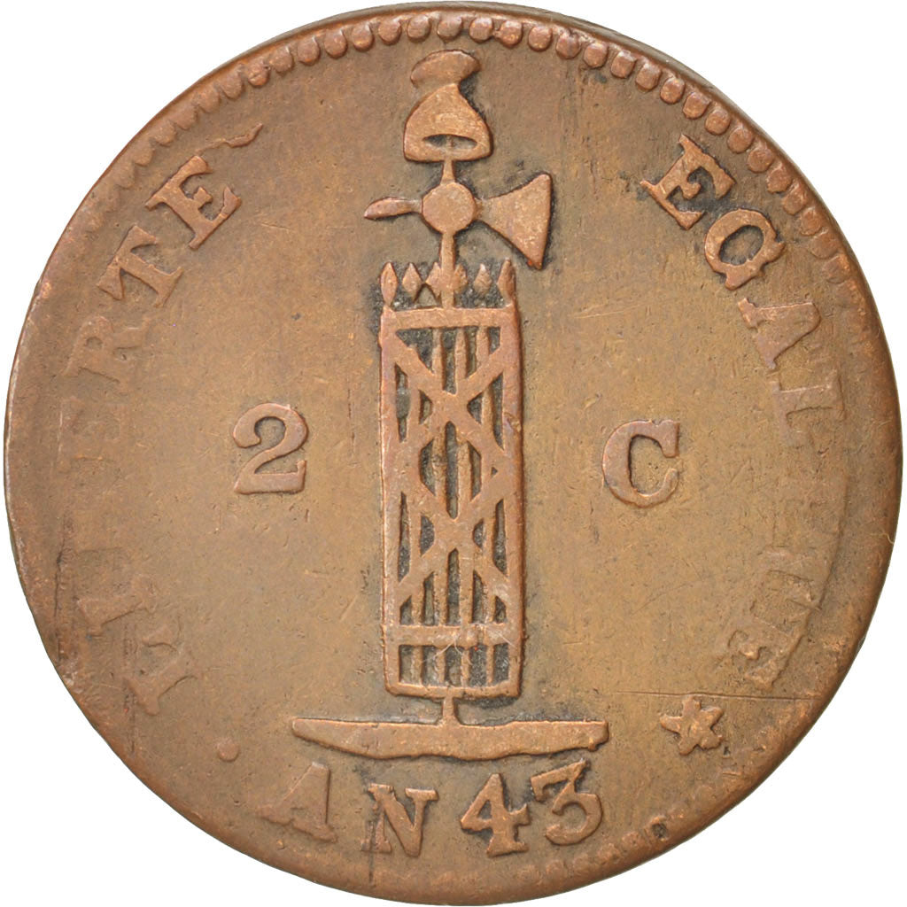 Haiti, 2 Centimes, 1846, VF(30-35), Copper, KM:27.1