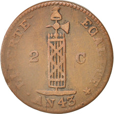 Haiti, 2 Centimes, 1846, VF(30-35), Copper, KM:27.1
