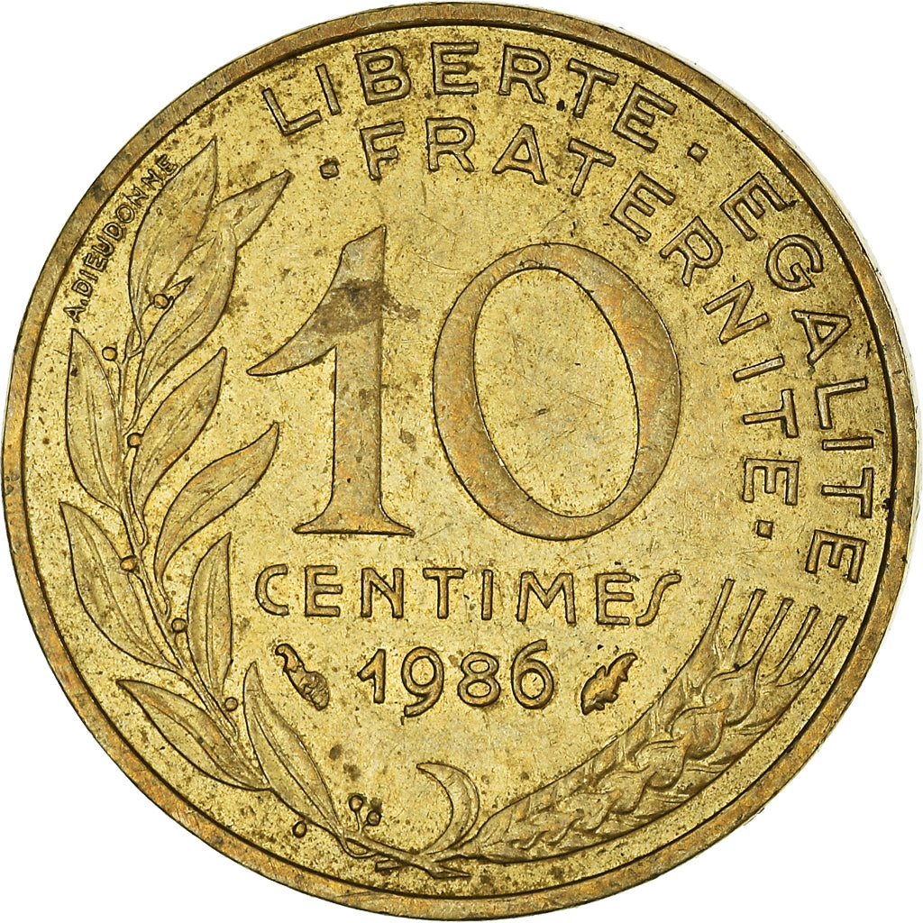 Coin, France, 10 Centimes, 1986