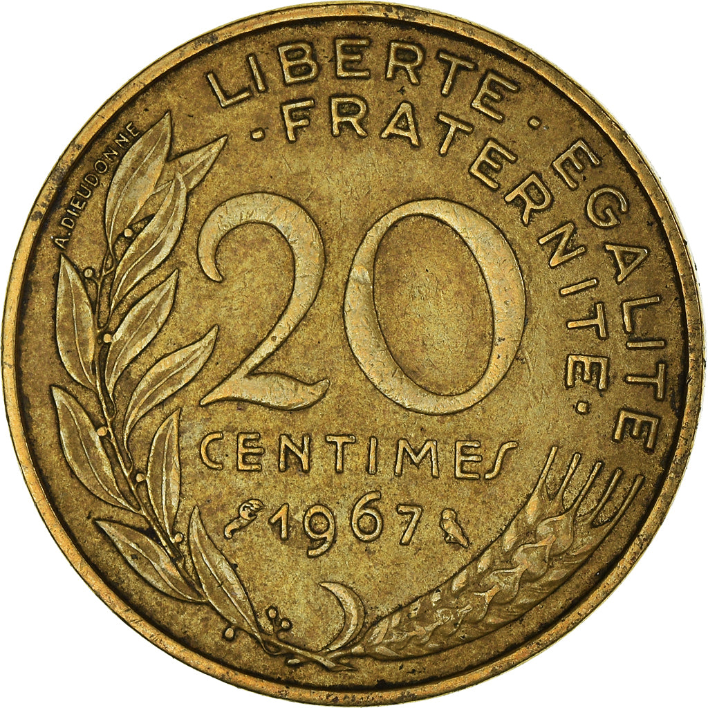 Moeda, França, 20 Centimes, 1967
