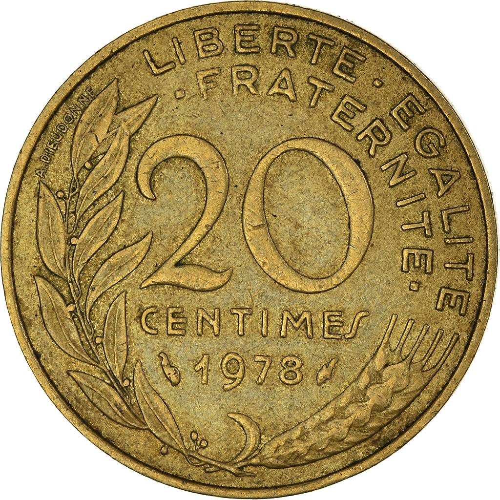 Munten, Frankrijk, 20 Centimes, 1978