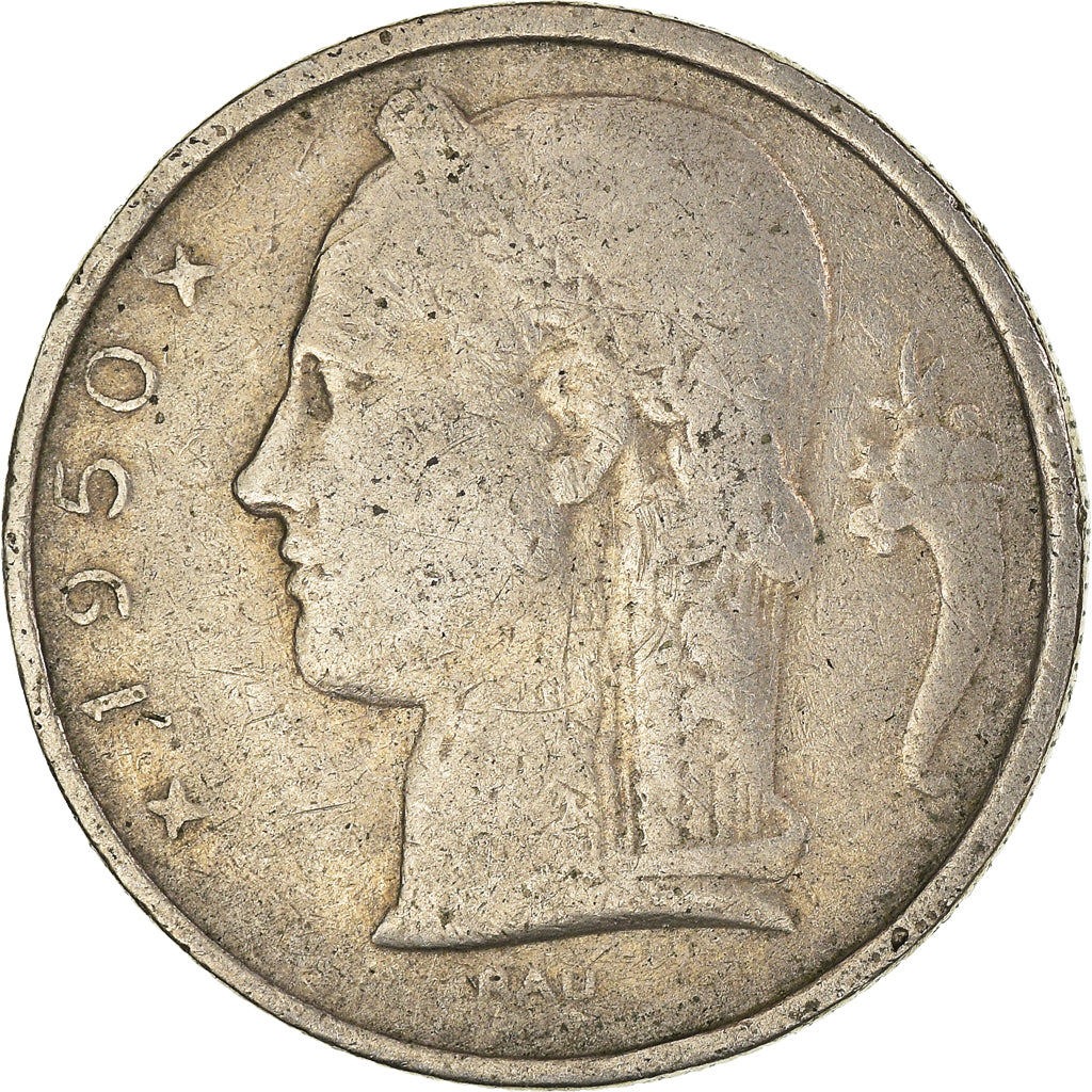 Coin, Belgium, 5 Francs, 5 Frank, 1950