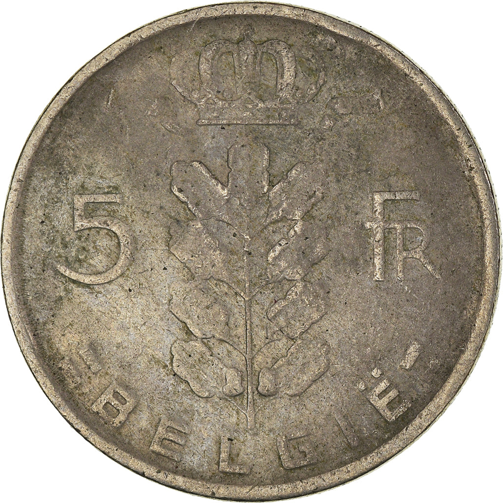 Coin, Belgium, 5 Francs, 5 Frank, 1965