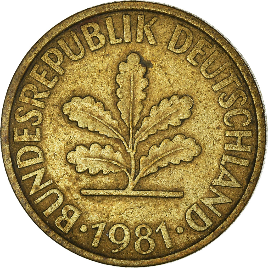 Moneda, ALEMANIA - REPÚBLICA FEDERAL, 10 Pfennig, 1981