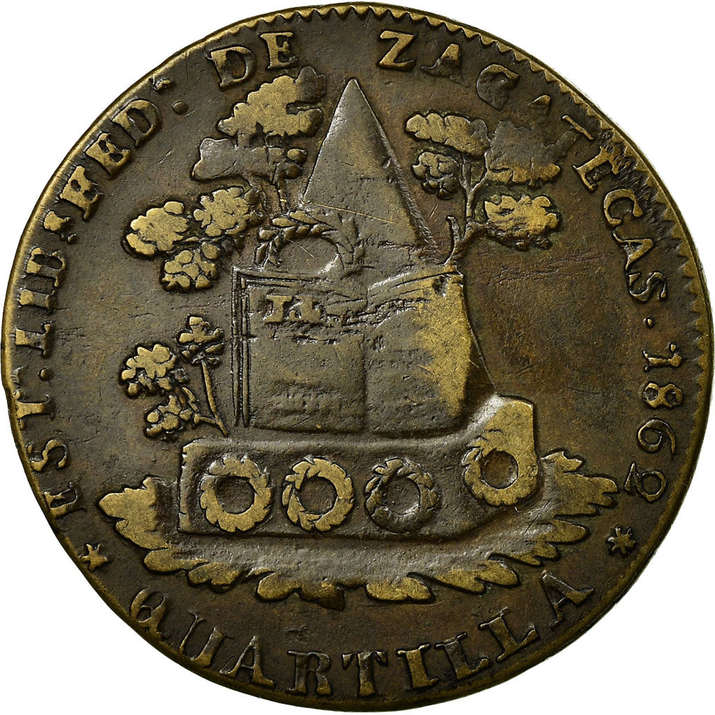 Coin, Mexico, 1/4 Real, Un Quarto/Una Quartilla, 1862, Zacatecas, VF(30-35)