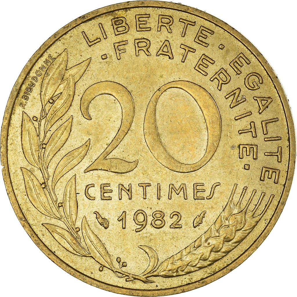 Munten, Frankrijk, 20 Centimes, 1982