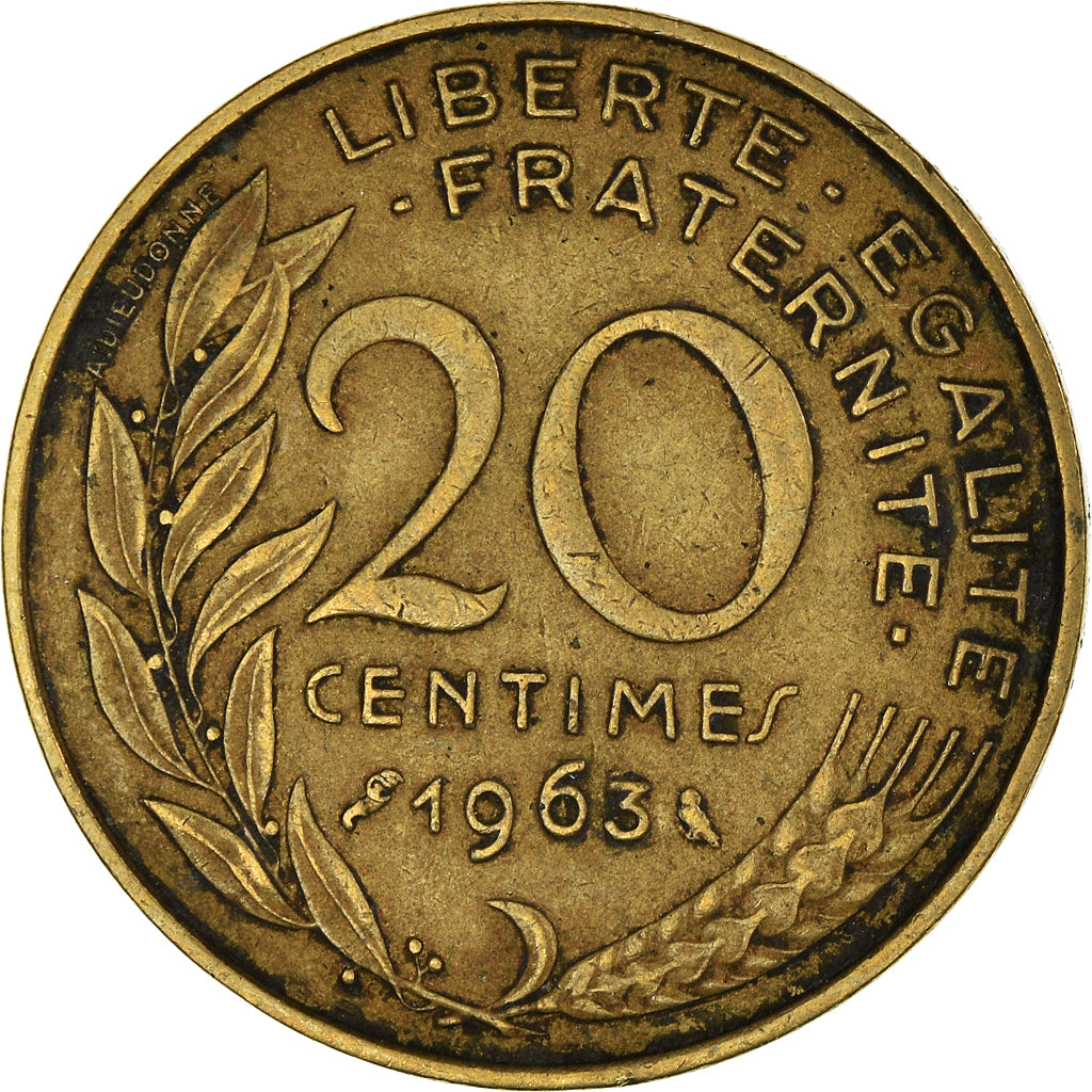 Moneda, Francia, 20 Centimes, 1963
