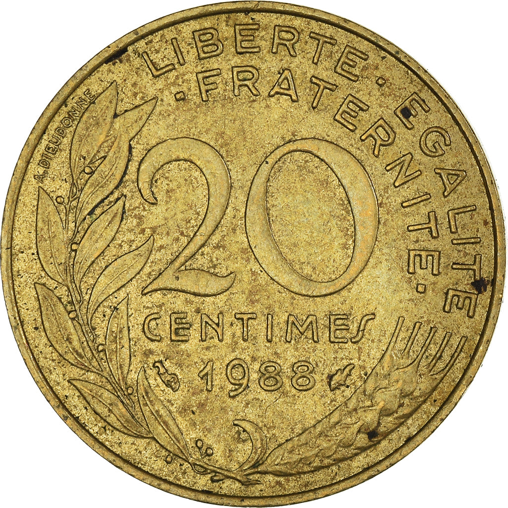 Münze, Frankreich, 20 Centimes, 1988