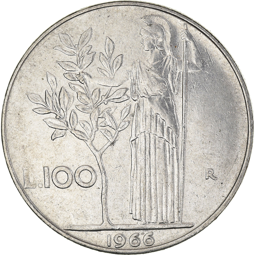 Moneda, Italia, 100 Lire, 1966