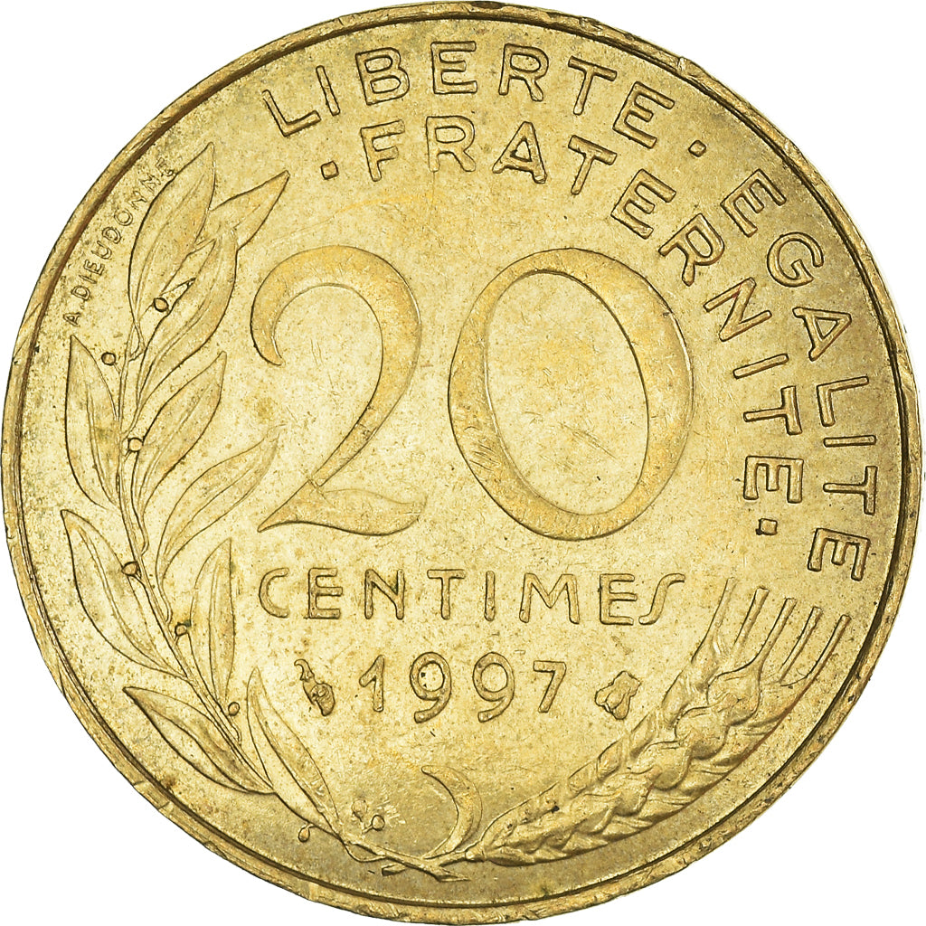 Munten, Frankrijk, 20 Centimes, 1997