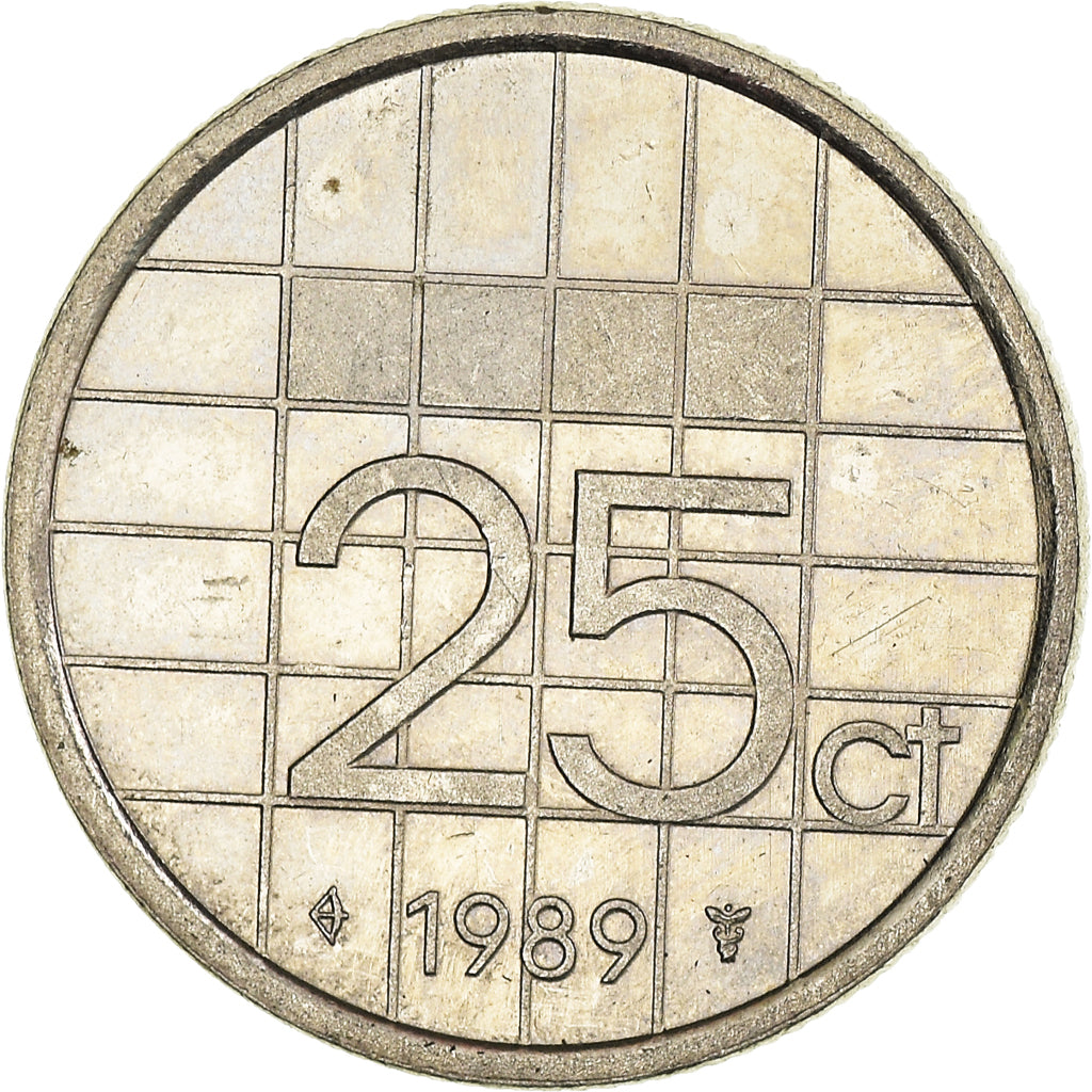Monnaie, Pays-Bas, 25 Cents, 1989