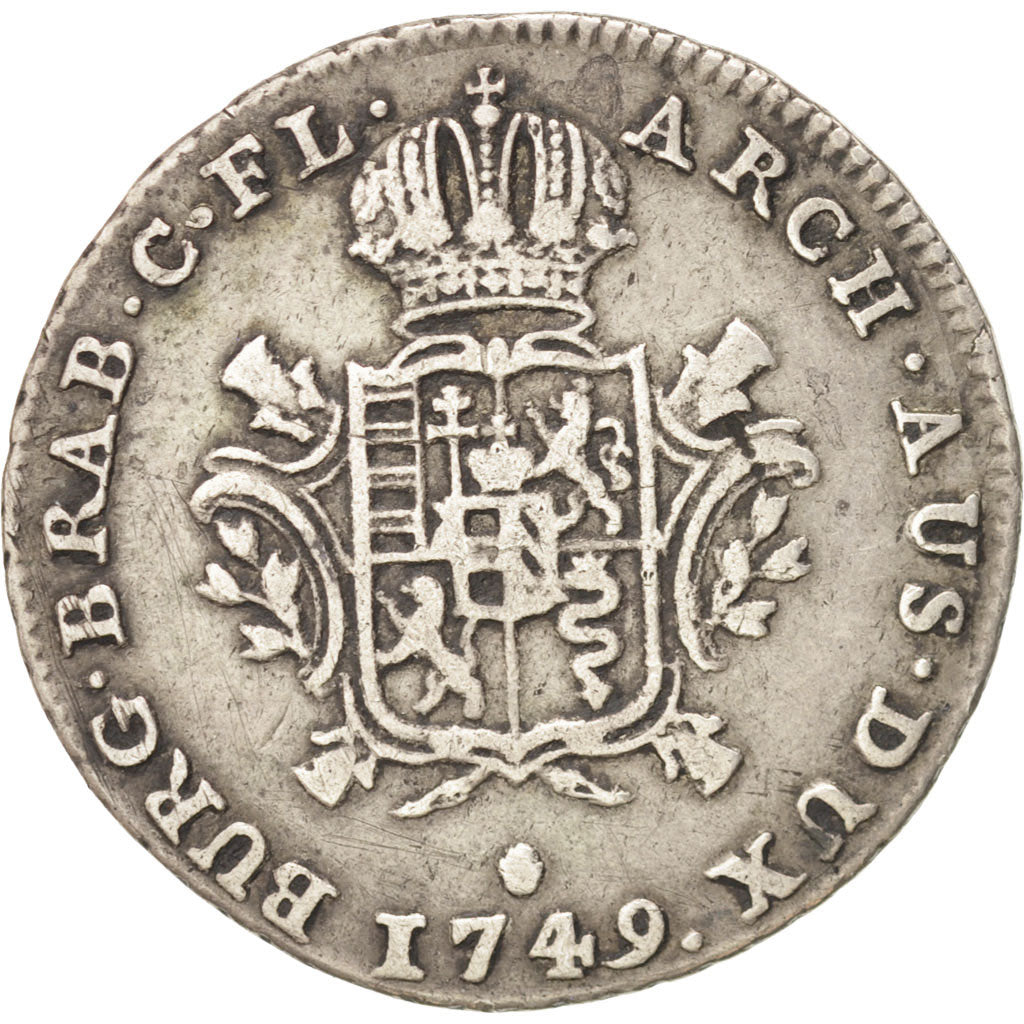 Paesi Bassi austriaci, Maria Theresa, 1/8 Ducaton, 1749, MB+, Argento, KM:5