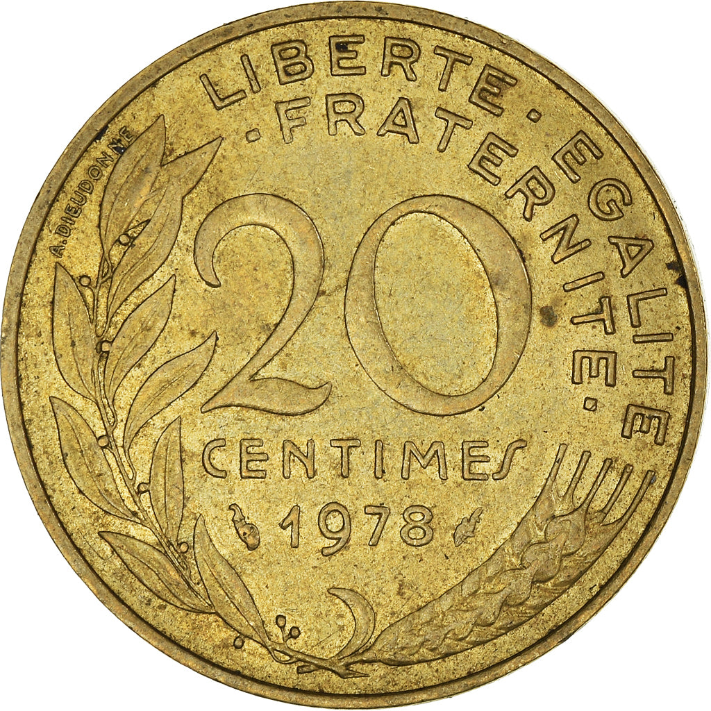 Munten, Frankrijk, 20 Centimes, 1978