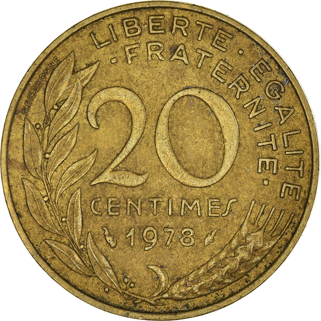 Moneta, Francja, 20 Centimes, 1978