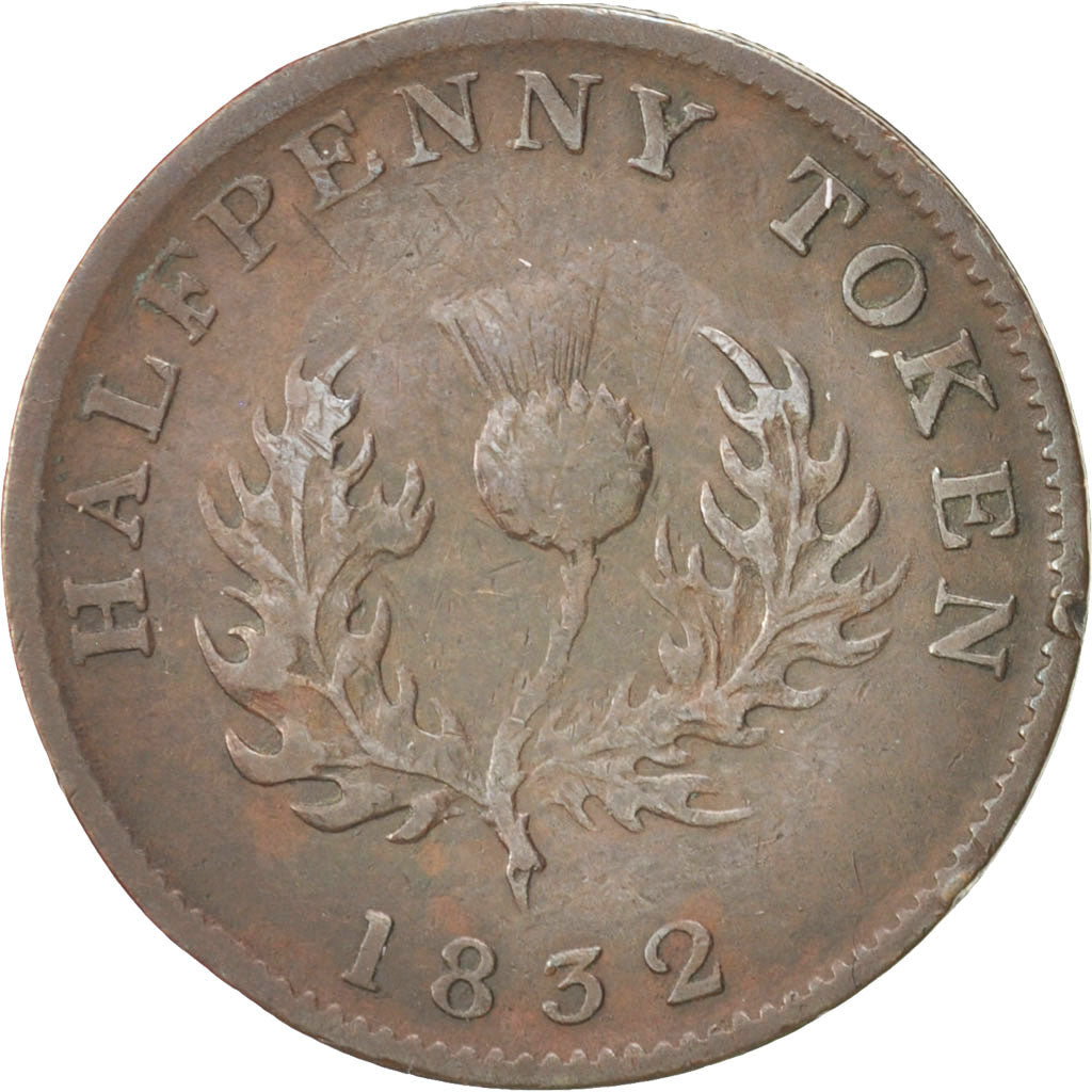 NOVA SCOTIA, Halfpenny Token, 1832, Royal Canadian Mint, VF(30-35), Copper, KM:1